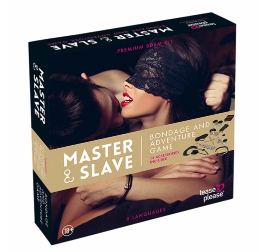 Gra erotyczna z akcesoriami - Master & Slave Bondage Game Beige